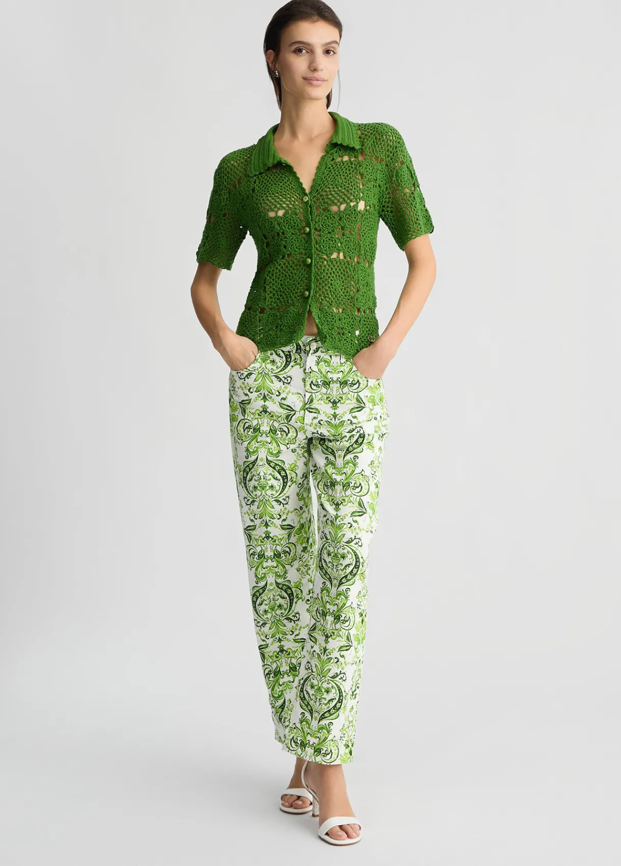 Liu Jo Pantalon en coton imprimé|Femme Pantalons