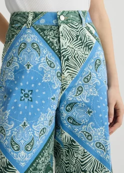 Liu Jo Pantalon en coton imprimé|Femme Pantalons|Tailleurs