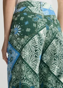 Liu Jo Pantalon en coton imprimé|Femme Pantalons|Tailleurs