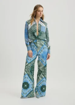 Liu Jo Pantalon en coton imprimé|Femme Pantalons|Tailleurs