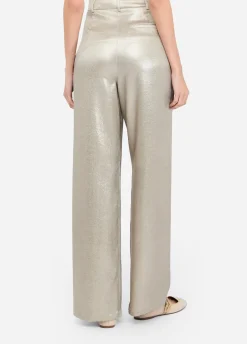 Liu Jo Pantalon en crêpe lamé|Femme Pantalons