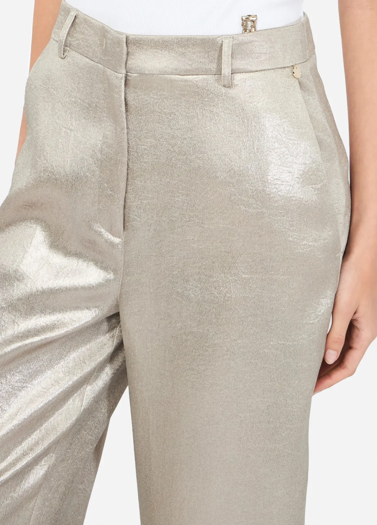 Liu Jo Pantalon en crêpe lamé|Femme Pantalons