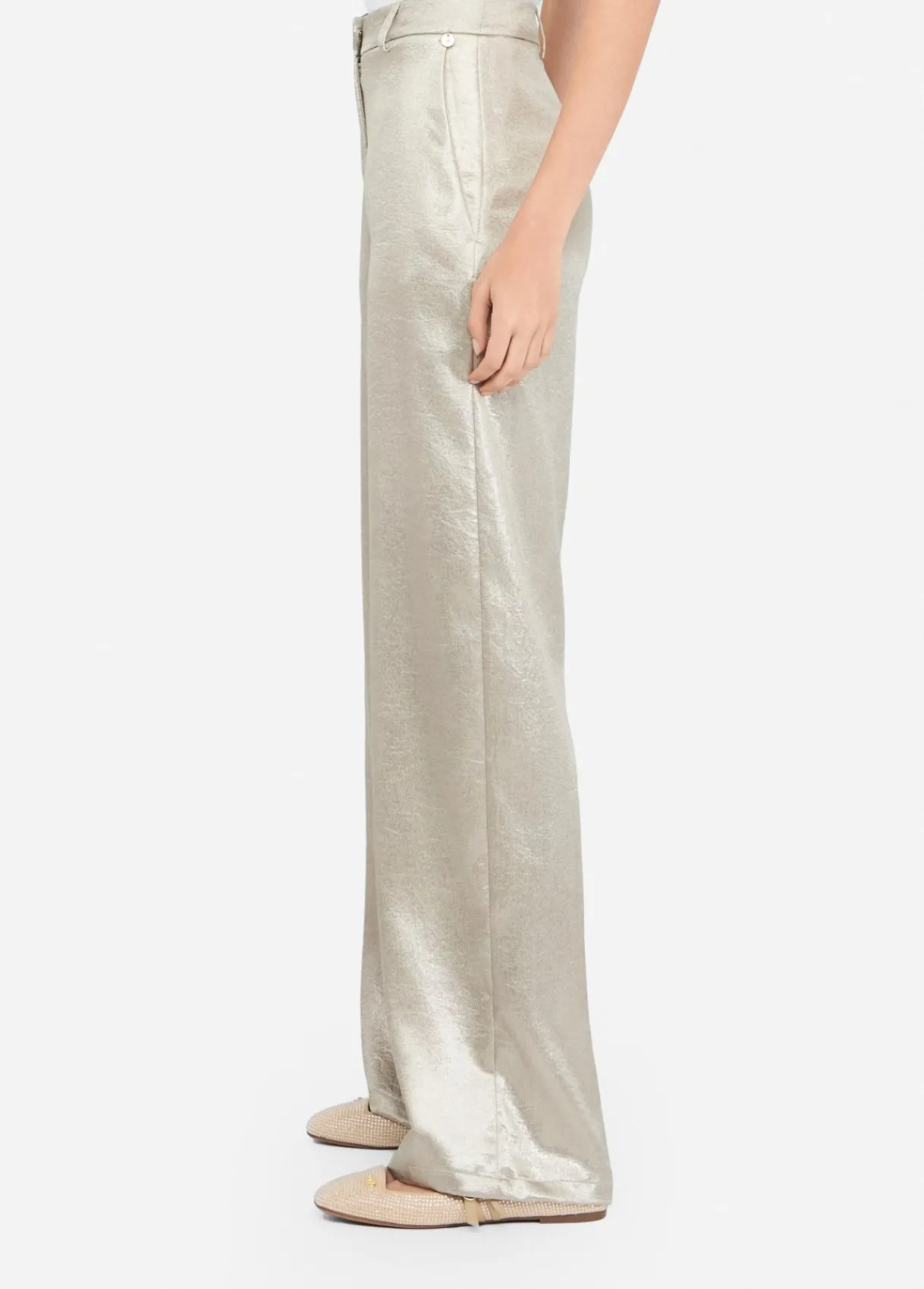 Liu Jo Pantalon en crêpe lamé|Femme Pantalons