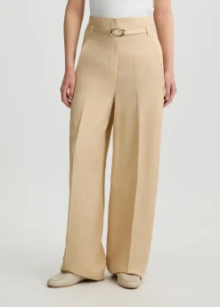 Liu Jo Pantalon en lin avec ceinture|Femme Pantalons