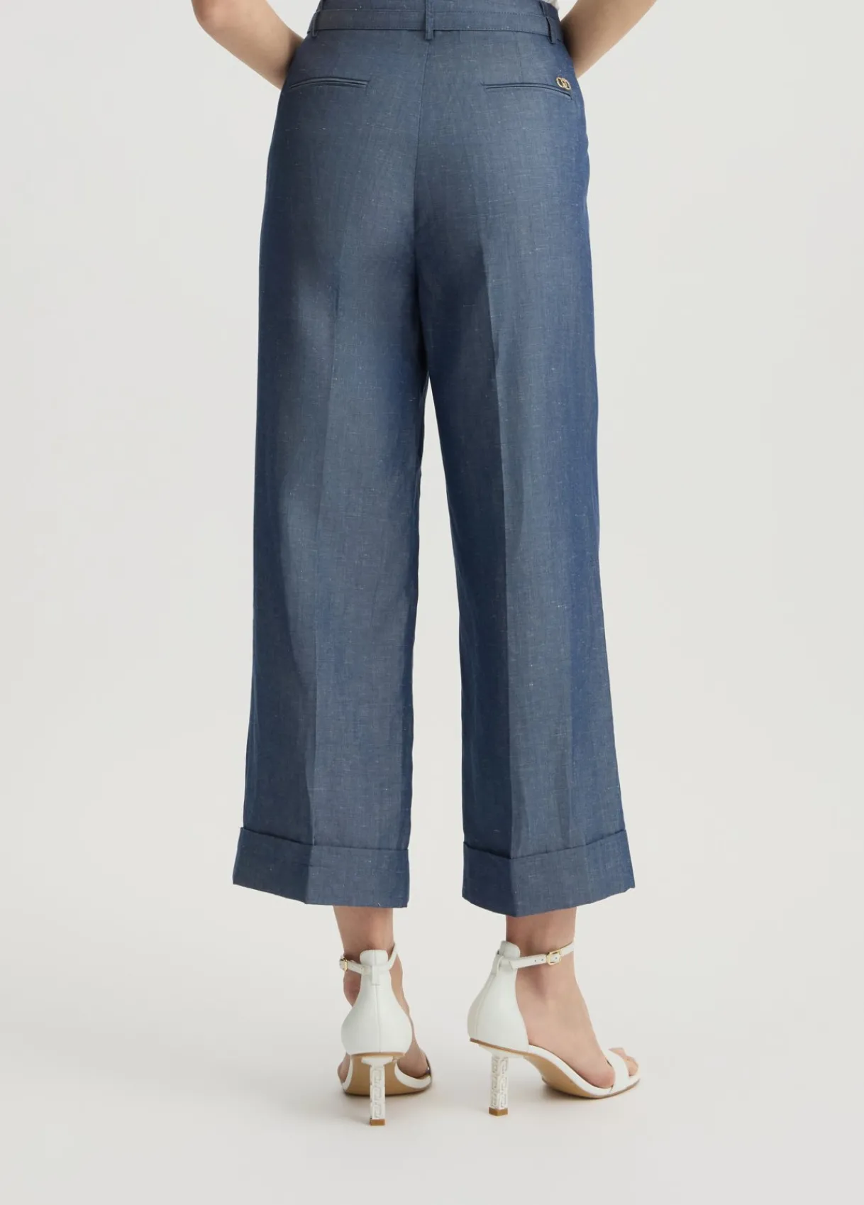 Liu Jo Pantalon en lin mélangé|Femme Pantalons|Tailleurs