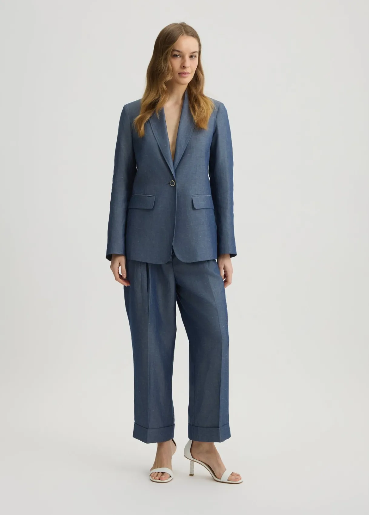 Liu Jo Pantalon en lin mélangé|Femme Pantalons|Tailleurs