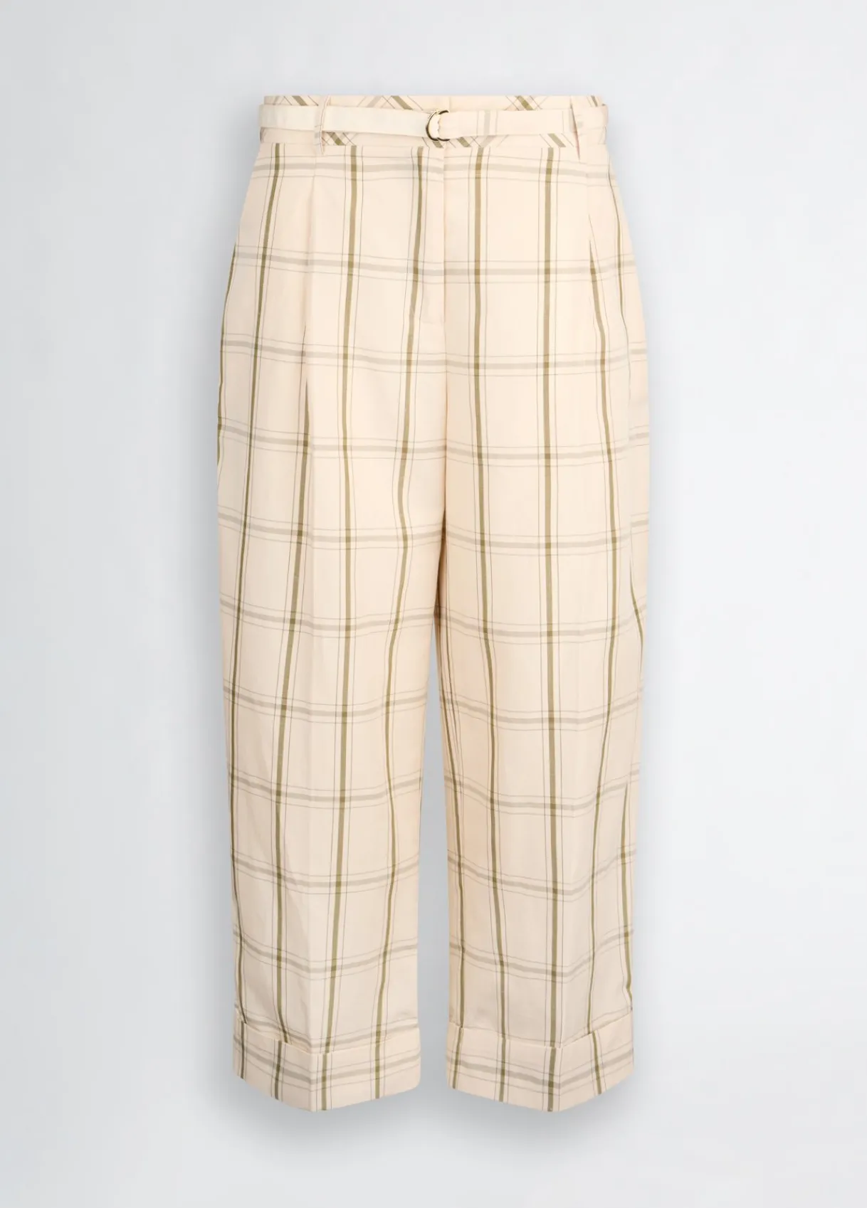Liu Jo Pantalon en lin mélangé à carreaux|Femme Pantalons|Tailleurs