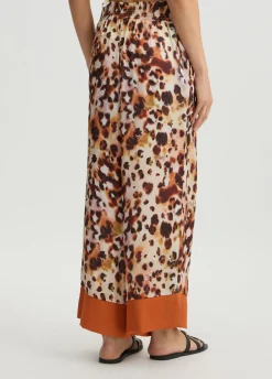 Liu Jo Pantalon en satin imprimé|Femme Mode Plage|Pantalons