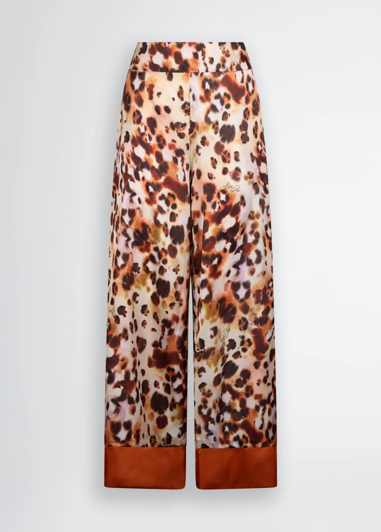 Liu Jo Pantalon en satin imprimé|Femme Mode Plage|Pantalons