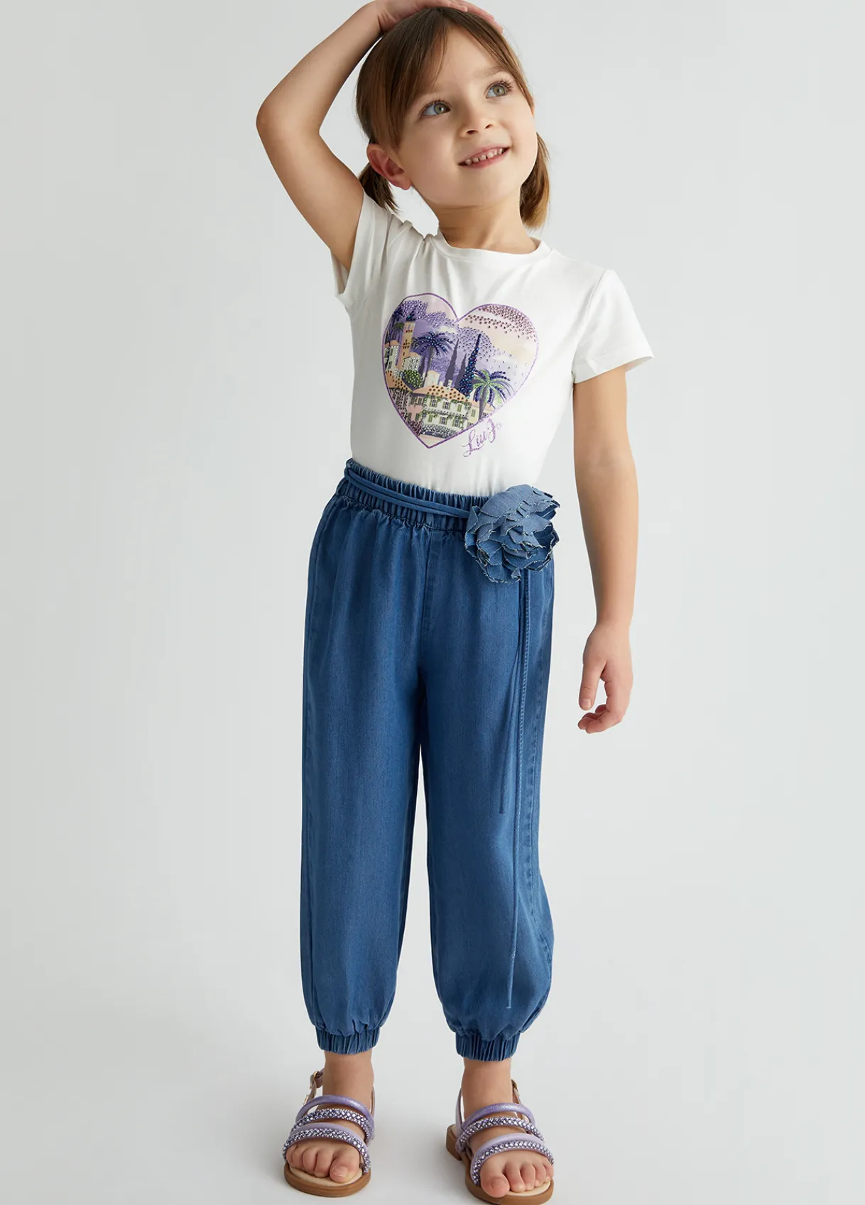 Liu Jo Pantalon en toile denim|Enfant Pantalons & Jupes