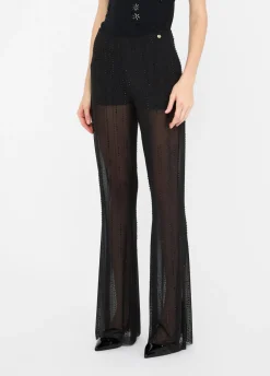 Liu Jo Pantalon en tulle avec strass|Femme Pantalons
