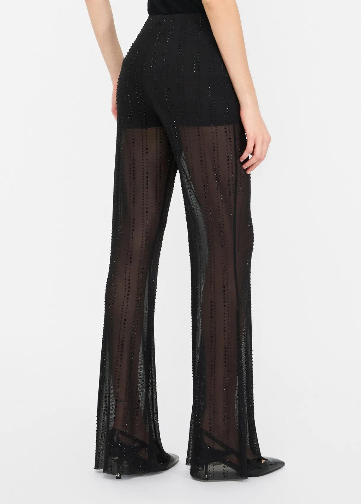 Liu Jo Pantalon en tulle avec strass|Femme Pantalons