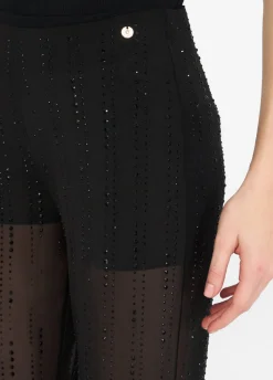 Liu Jo Pantalon en tulle avec strass|Femme Pantalons