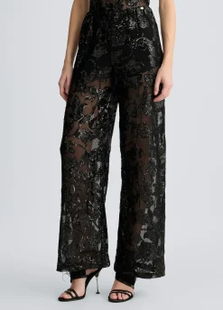 Liu Jo Pantalon en tulle brodé|Femme Pantalons|Cérémonie