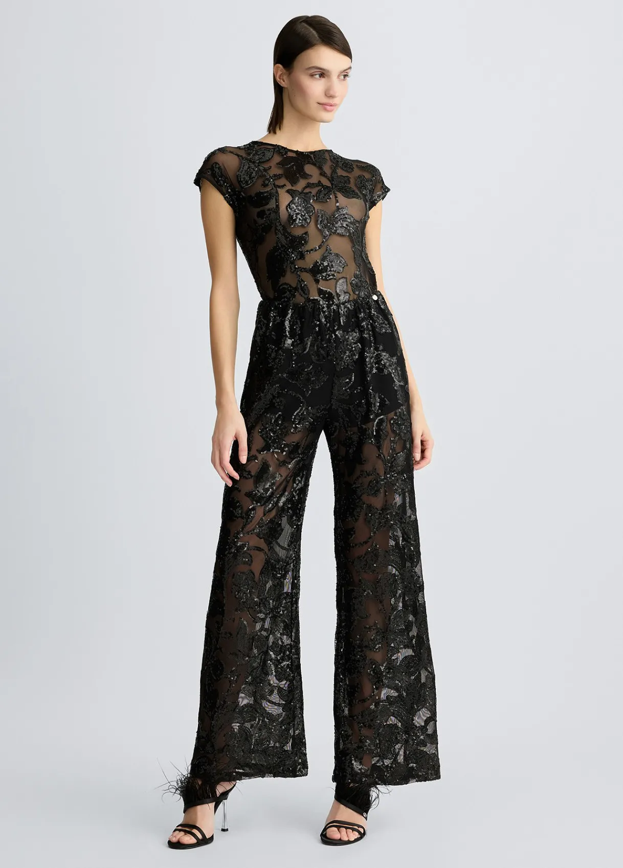 Liu Jo Pantalon en tulle brodé|Femme Pantalons|Cérémonie