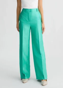 Liu Jo Pantalon long en shantung|Femme Pantalons|Tailleurs