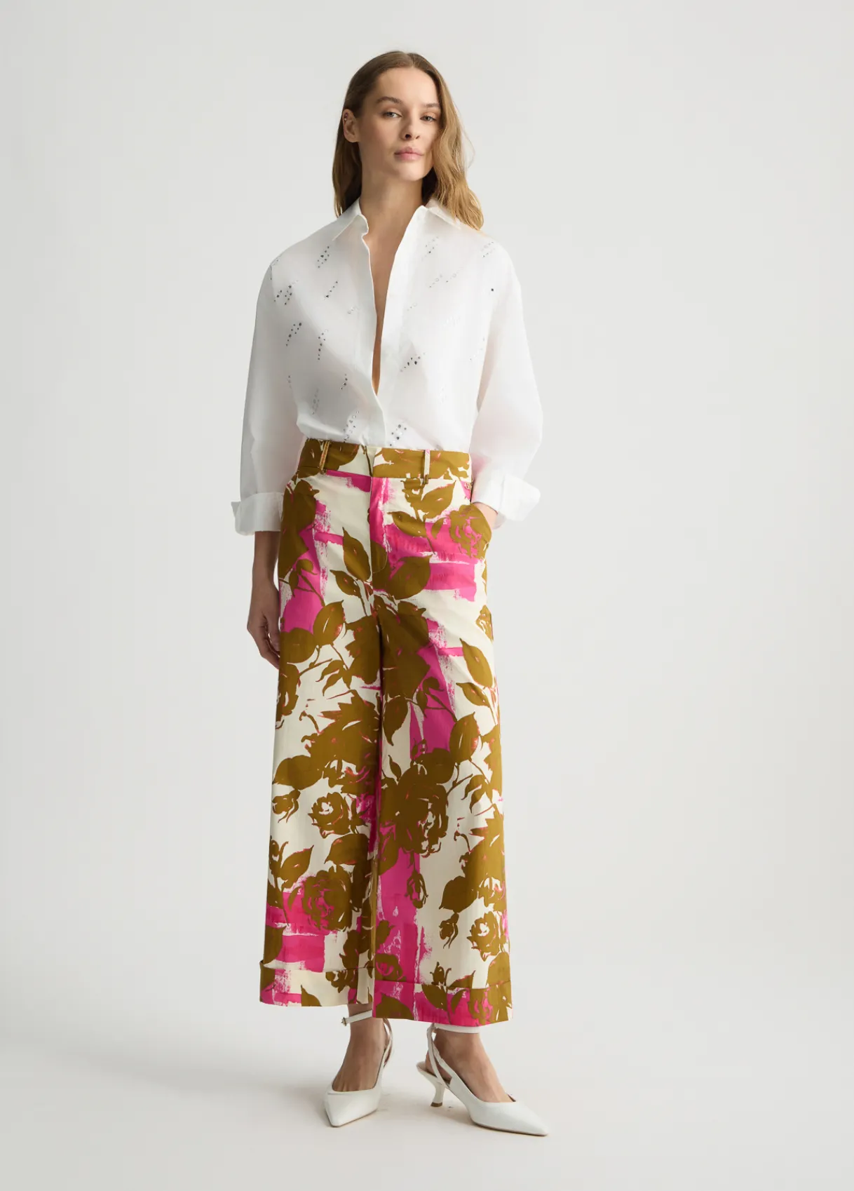 Liu Jo Pantalon palazzo à fleurs|Femme Pantalons