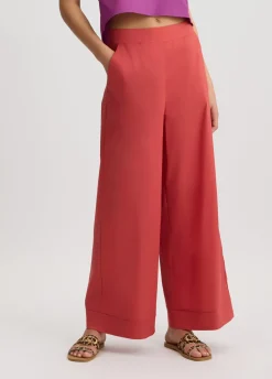 Liu Jo Pantalon palazzo en coton|Femme Mode Plage|Pantalons
