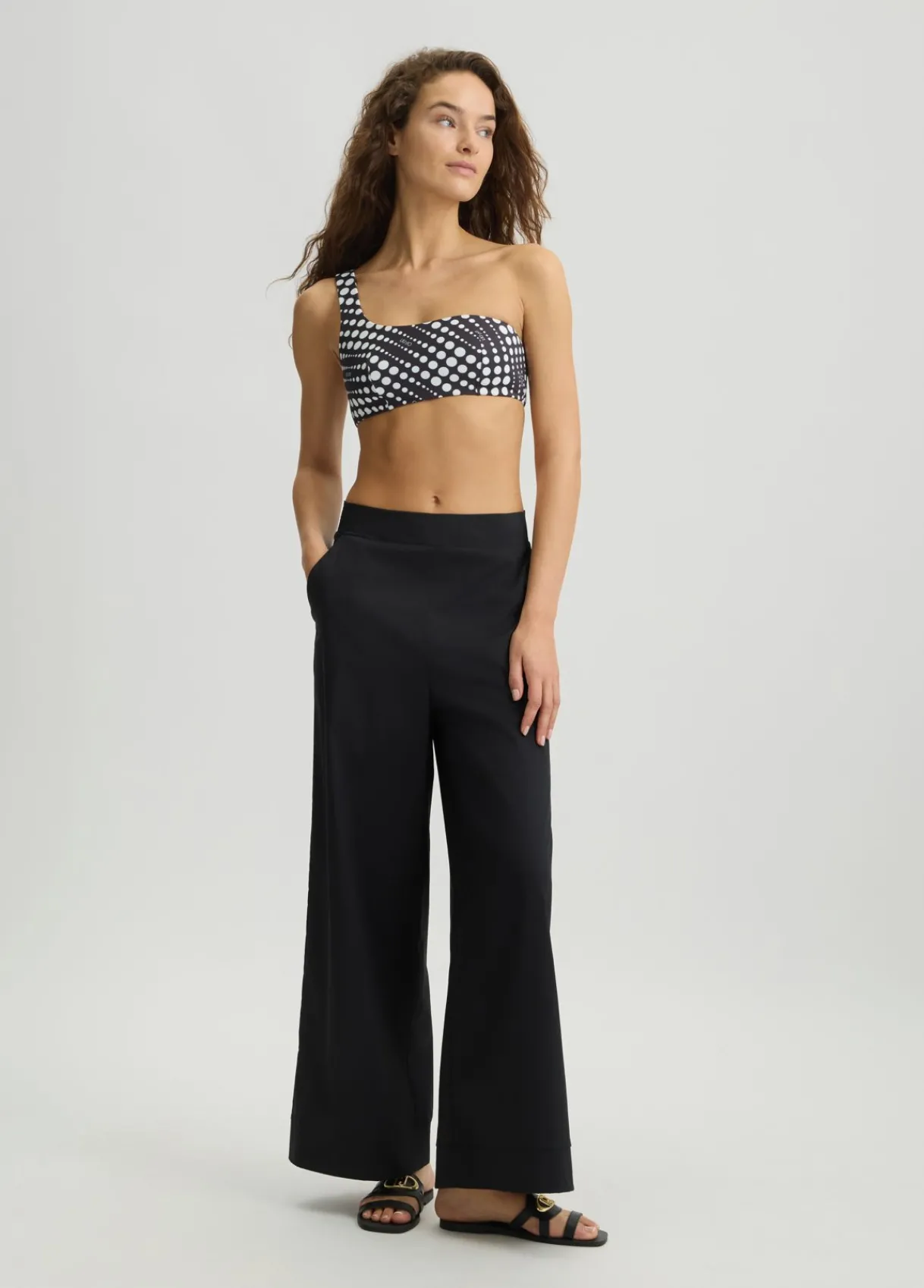 Liu Jo Pantalon palazzo en coton|Femme Mode Plage|Pantalons