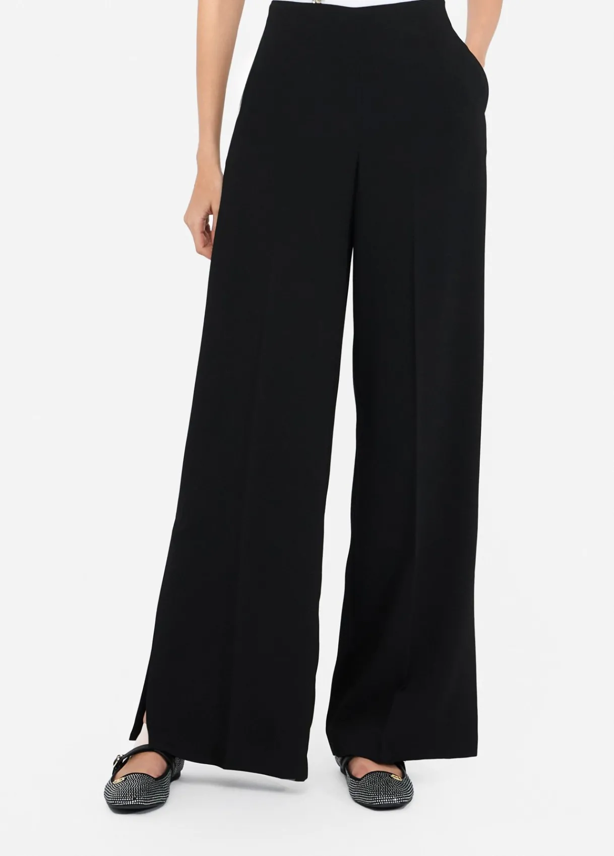 Liu Jo Pantalon palazzo en envers satin|Femme Pantalons|Tailleurs