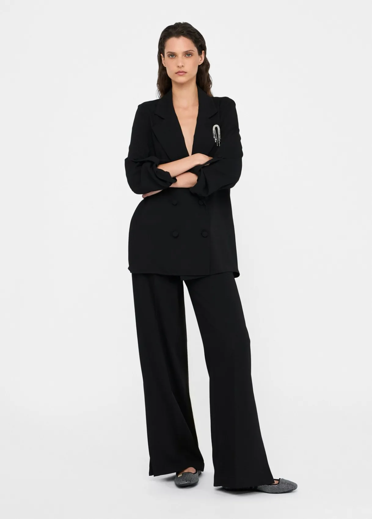 Liu Jo Pantalon palazzo en envers satin|Femme Pantalons|Tailleurs