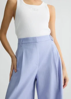 Liu Jo Pantalon palazzo en lin et coton|Femme Pantalons|Tailleurs