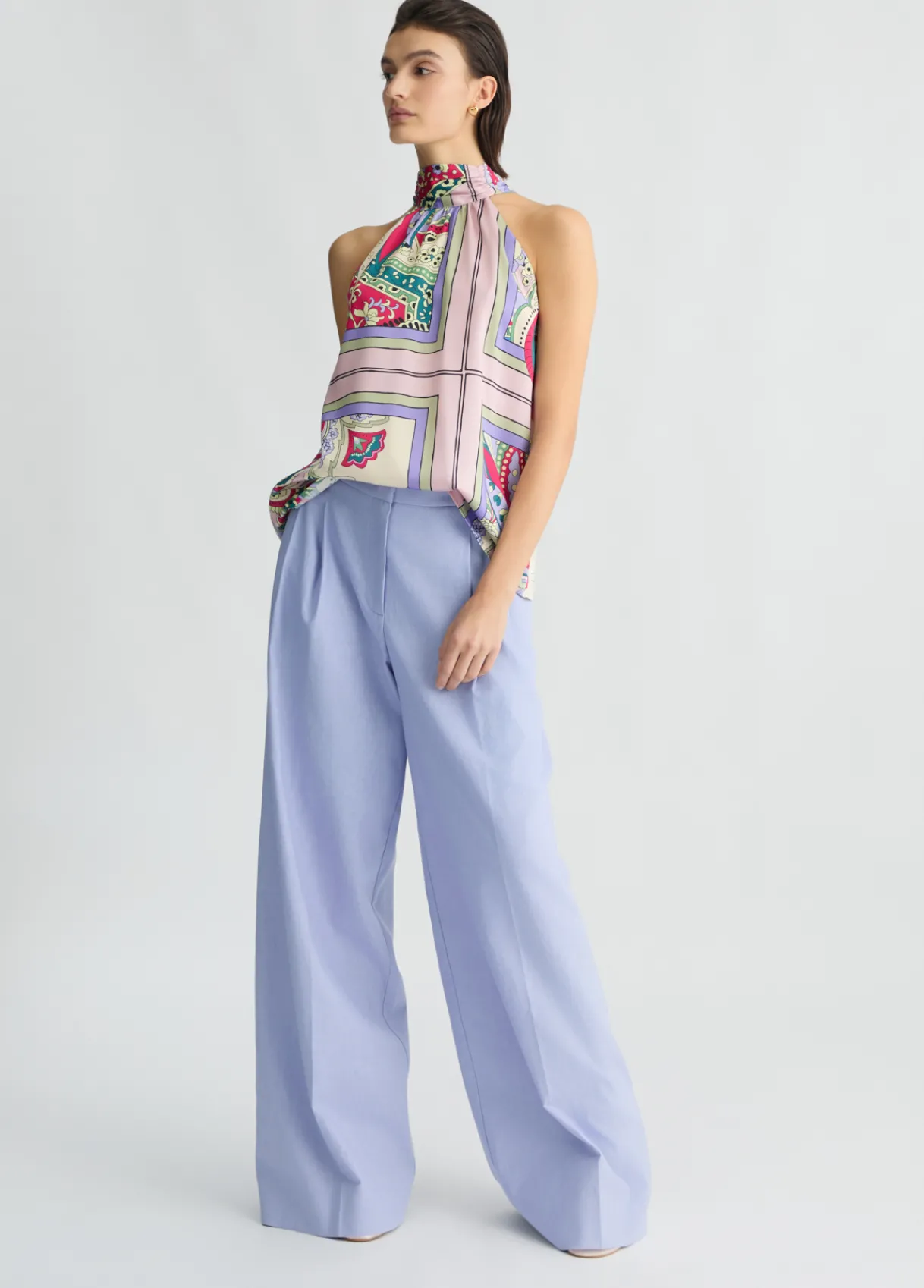 Liu Jo Pantalon palazzo en lin et coton|Femme Pantalons|Tailleurs