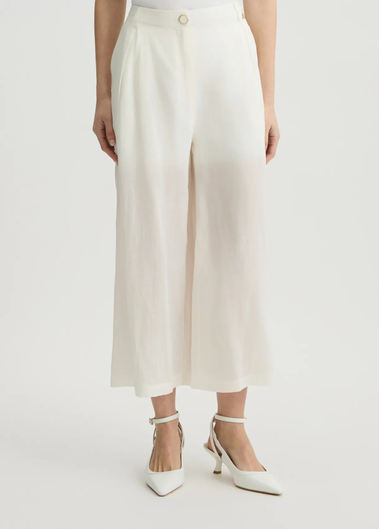 Liu Jo Pantalon palazzo en ramie|Femme Pantalons