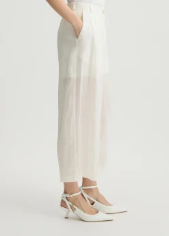 Liu Jo Pantalon palazzo en ramie|Femme Pantalons