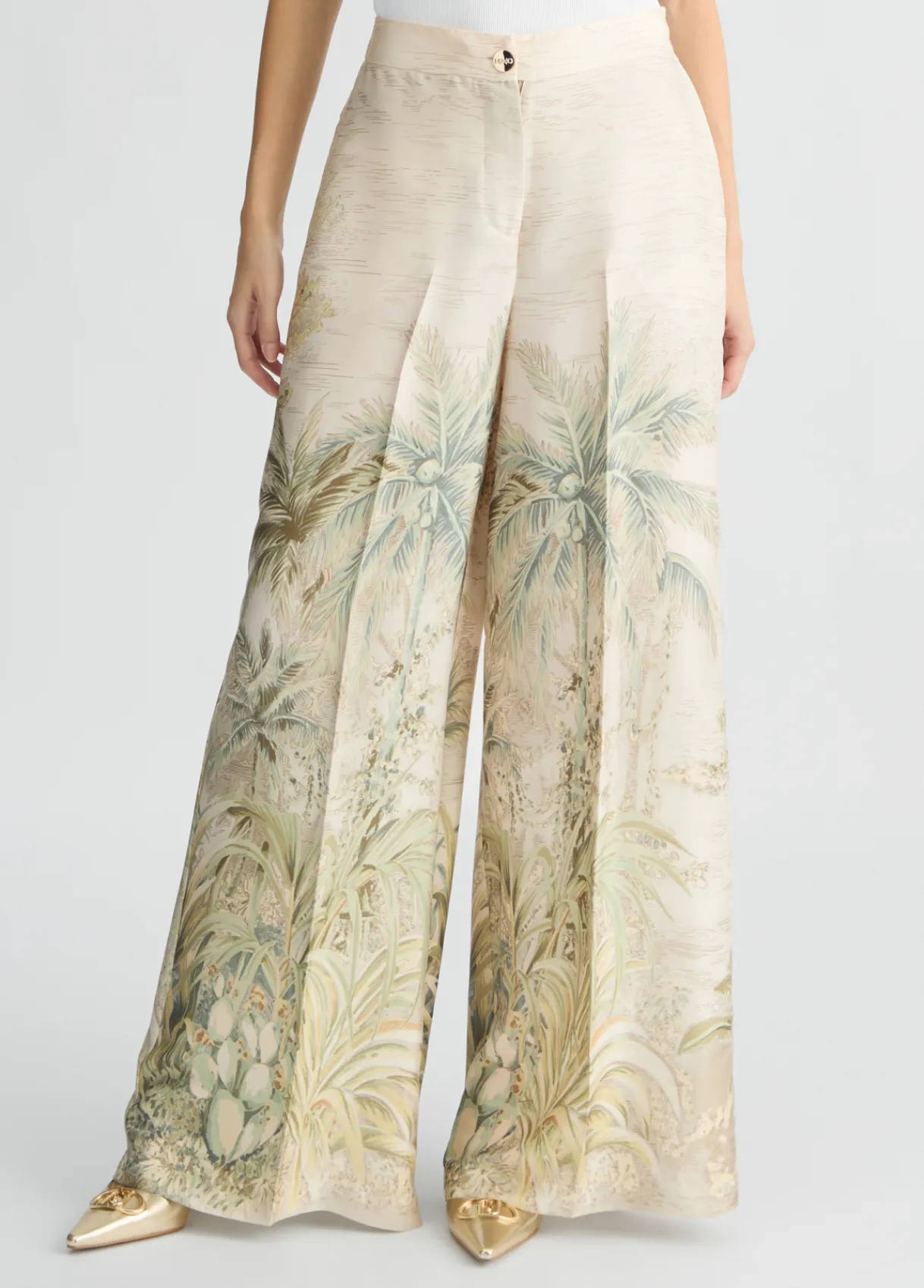 Liu Jo Pantalon palazzo en sergé imprimé|Femme Pantalons|Cérémonie