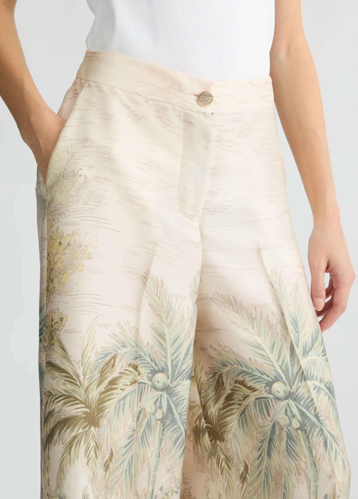 Liu Jo Pantalon palazzo en sergé imprimé|Femme Pantalons|Cérémonie