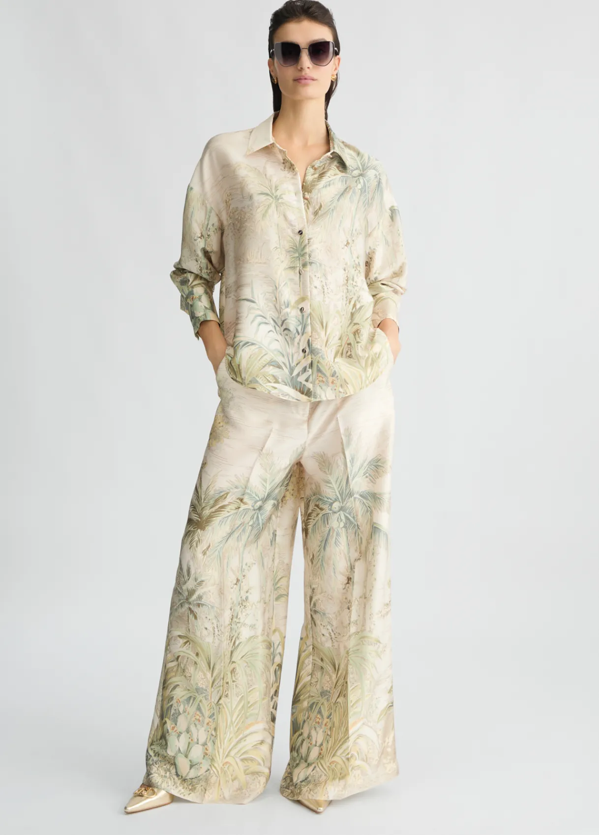Liu Jo Pantalon palazzo en sergé imprimé|Femme Pantalons|Cérémonie