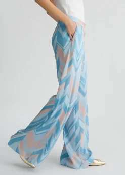 Liu Jo Pantalon palazzo en sergé imprimé|Femme Pantalons