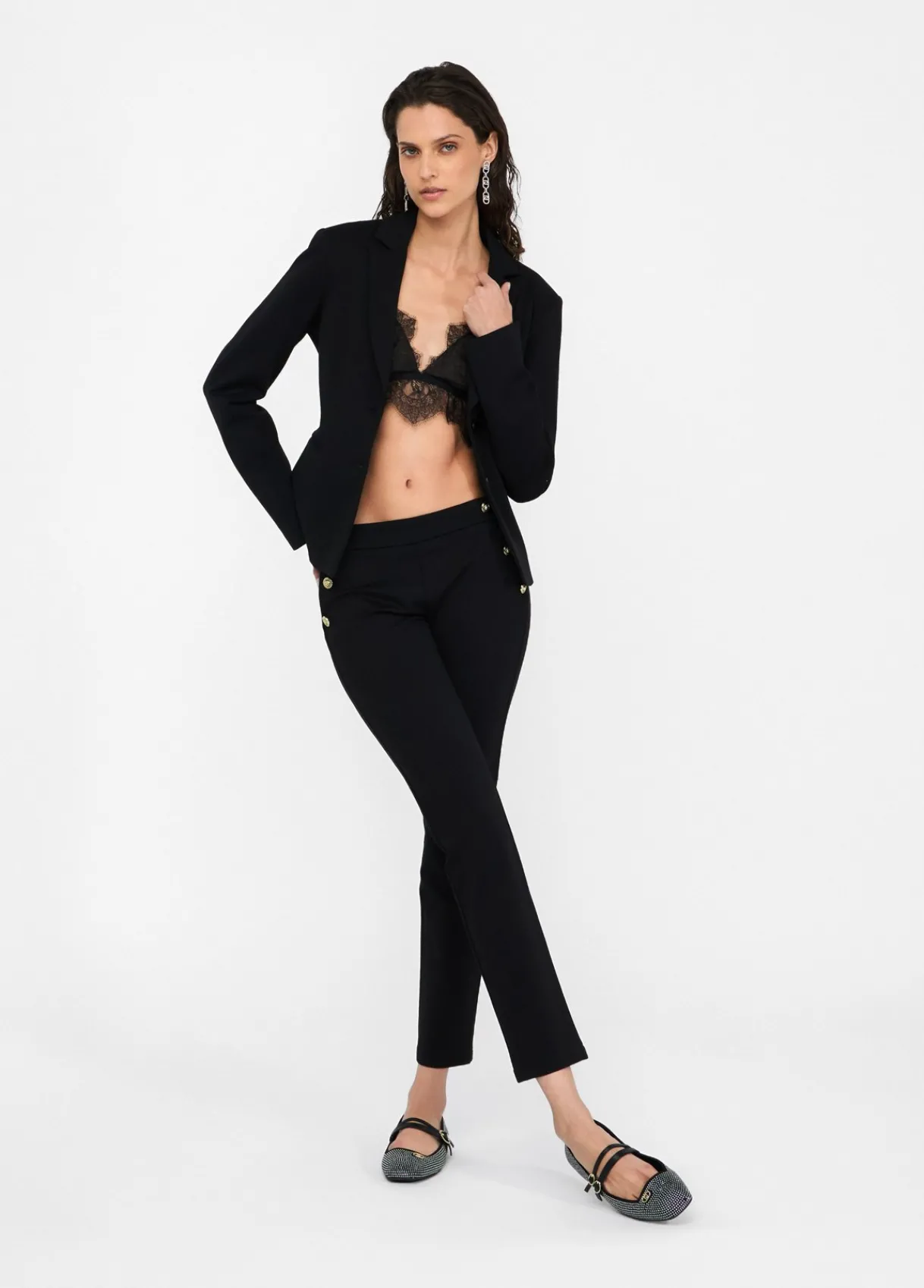 Liu Jo Pantalon skinny avec boutons|Femme Pantalons|Tailleurs