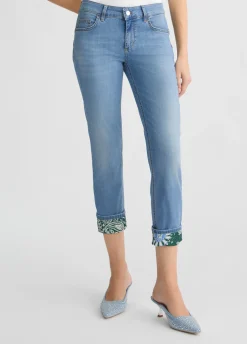Liu Jo Pantalon skinny cropped avec revers bandana|Femme Jeans Skinny
