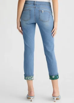 Liu Jo Pantalon skinny cropped avec revers bandana|Femme Jeans Skinny