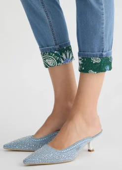 Liu Jo Pantalon skinny cropped avec revers bandana|Femme Jeans Skinny