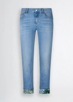 Liu Jo Pantalon skinny cropped avec revers bandana|Femme Jeans Skinny