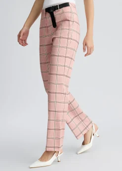 Liu Jo Pantalon évasé à carreaux|Femme Pantalons|Tailleurs