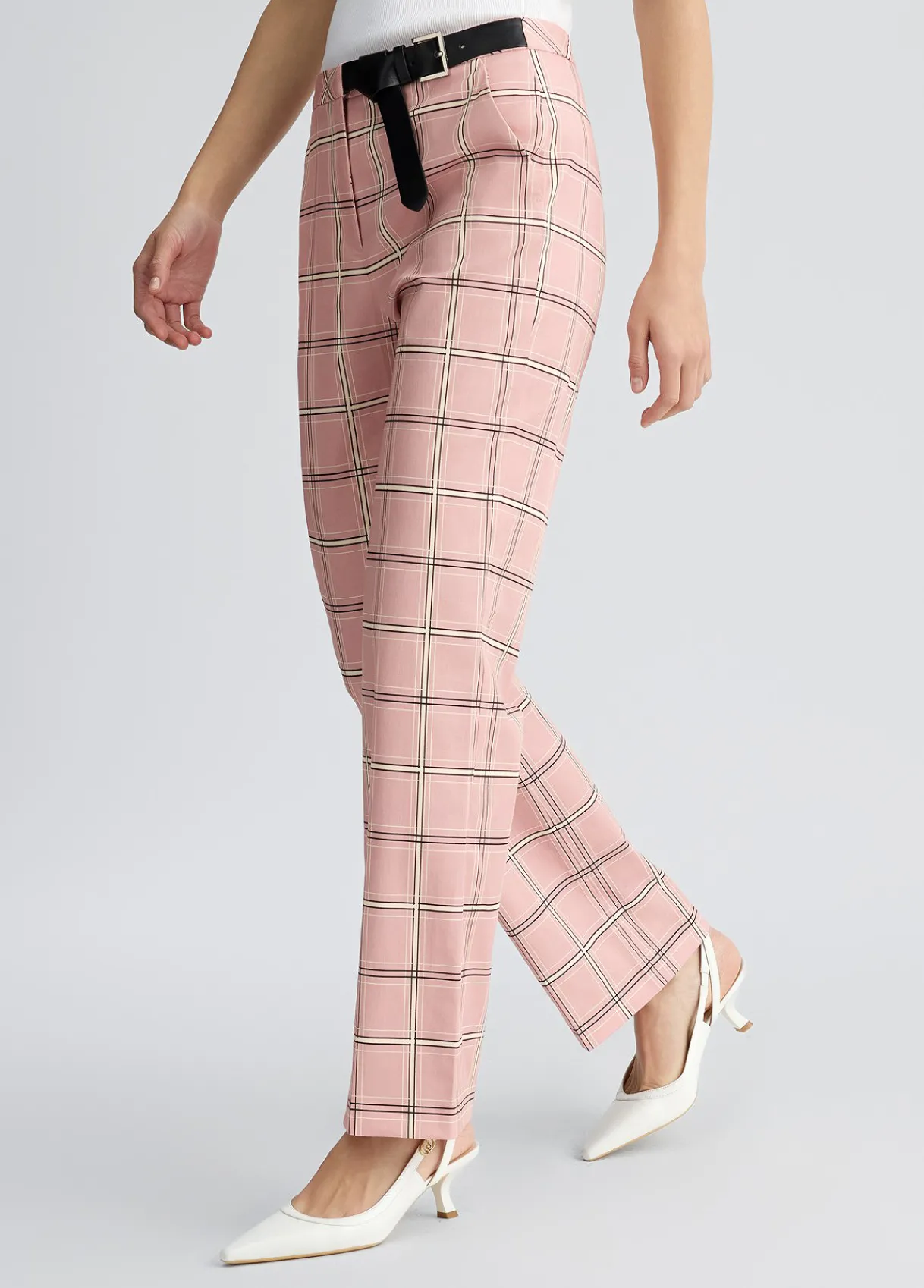 Liu Jo Pantalon évasé à carreaux|Femme Pantalons|Tailleurs