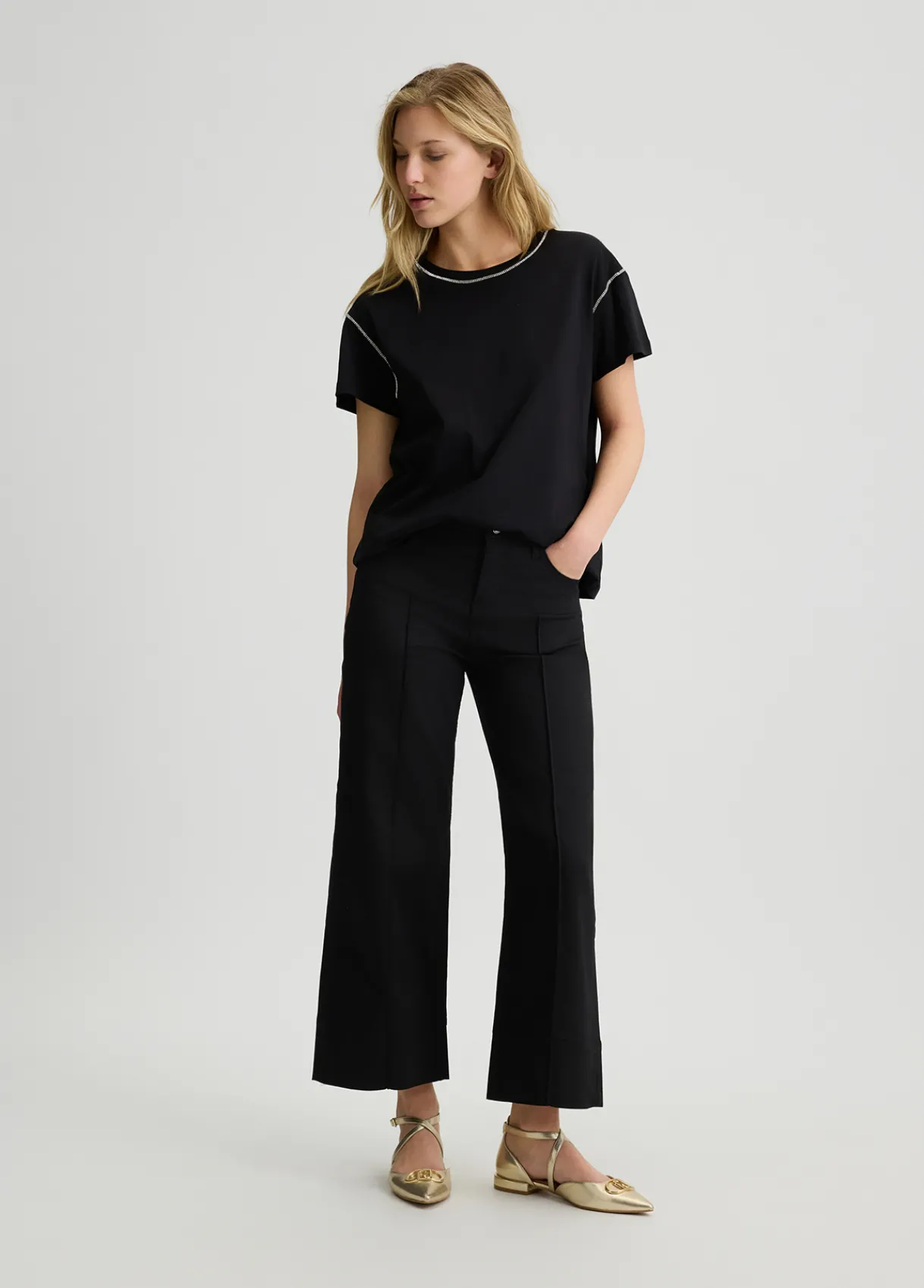 Liu Jo Pantalon évasé à taille haute|Femme Pantalons