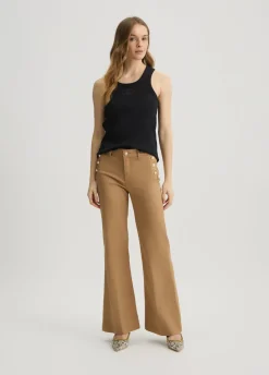 Liu Jo Pantalon évasé avec boutons|Femme Pantalons