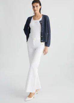 Liu Jo Pantalon évasé avec boutons|Femme Pantalons