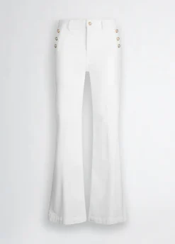 Liu Jo Pantalon évasé avec boutons|Femme Pantalons