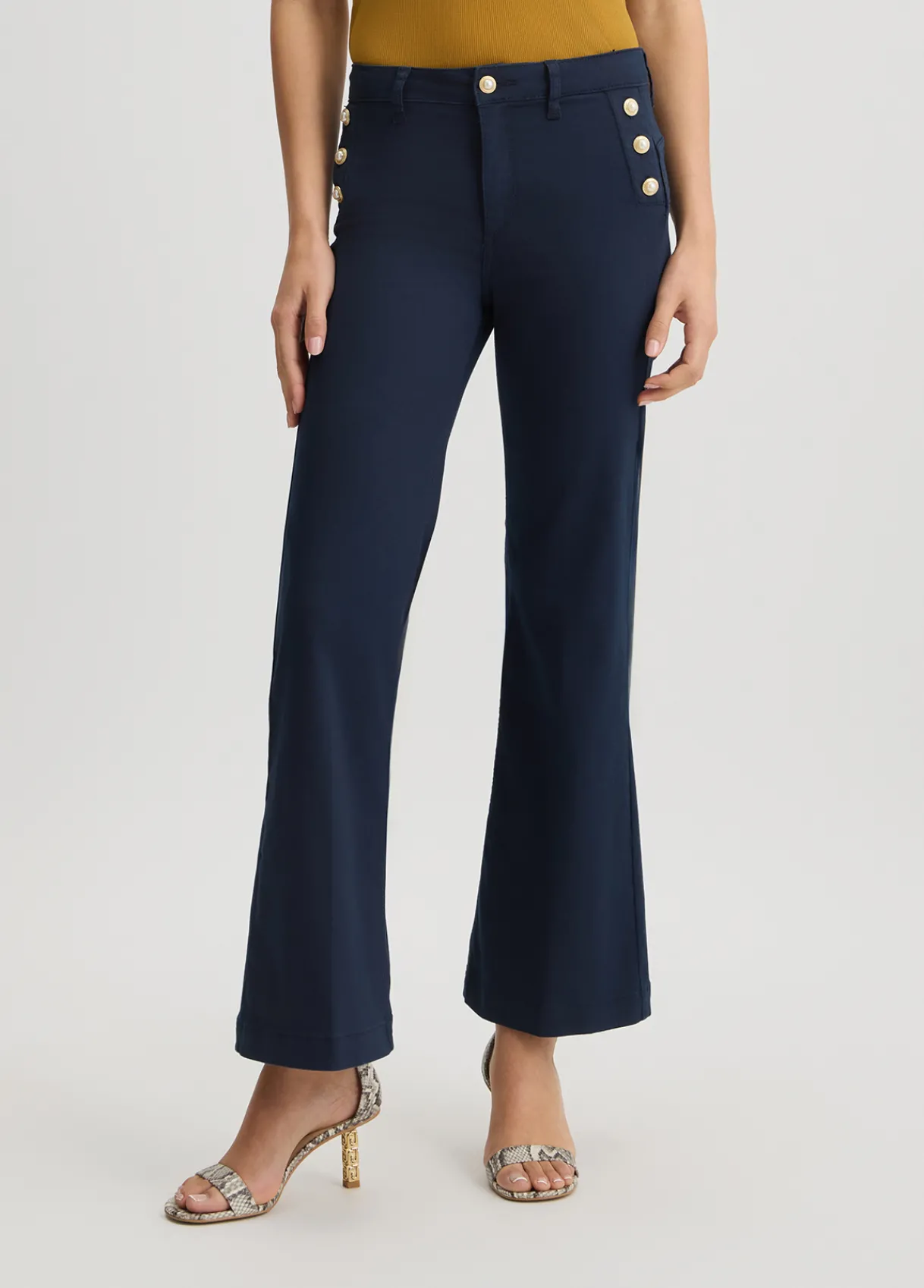 Liu Jo Pantalon évasé avec boutons|Femme Pantalons