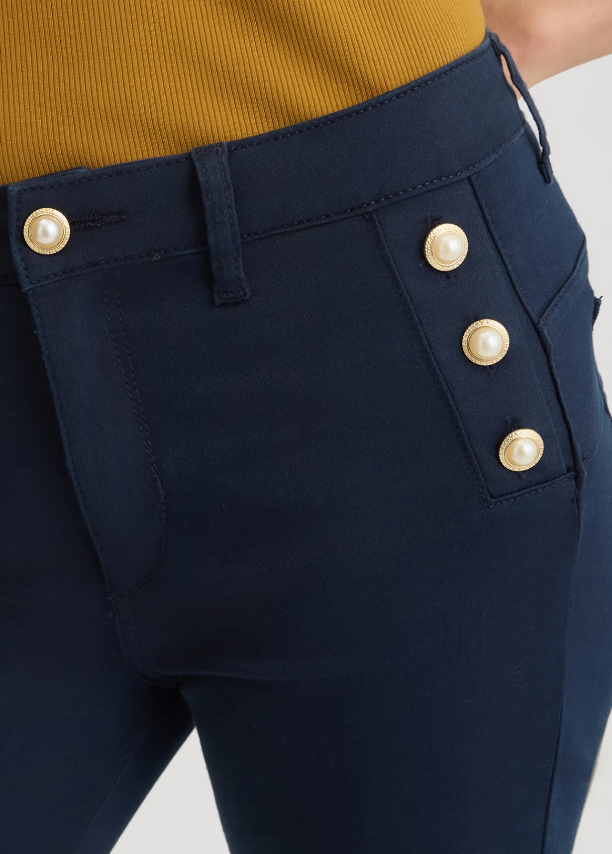 Liu Jo Pantalon évasé avec boutons|Femme Pantalons