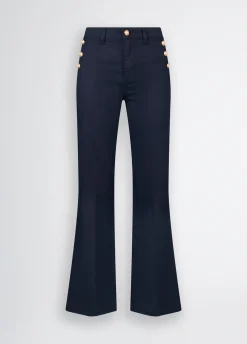 Liu Jo Pantalon évasé avec boutons|Femme Pantalons