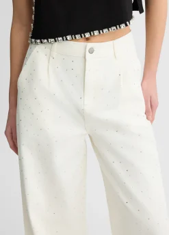 Liu Jo Pantalon évasé avec strass|Femme Pantalons