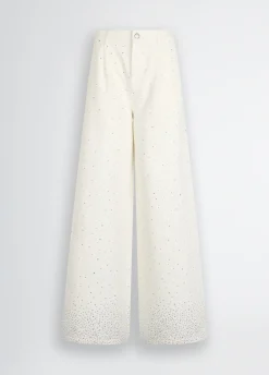 Liu Jo Pantalon évasé avec strass|Femme Pantalons