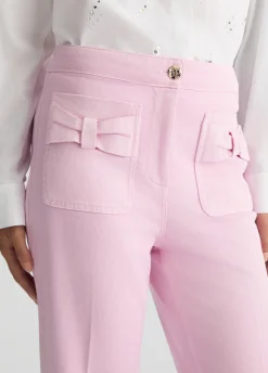 Liu Jo Pantalon évasé cropped en coton|Femme Pantalons